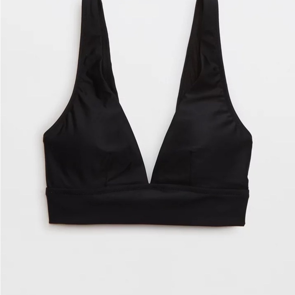 Aerie Plunge Longline Triangle Deep V Swim Bikini Top Sz XXL (S1) - Picture 3 of 10